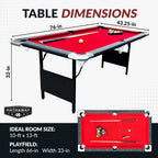 Hathaway Fairmont Portable Pool Table 6 Ft, 76 x 43.25 x 32 in - BG2574