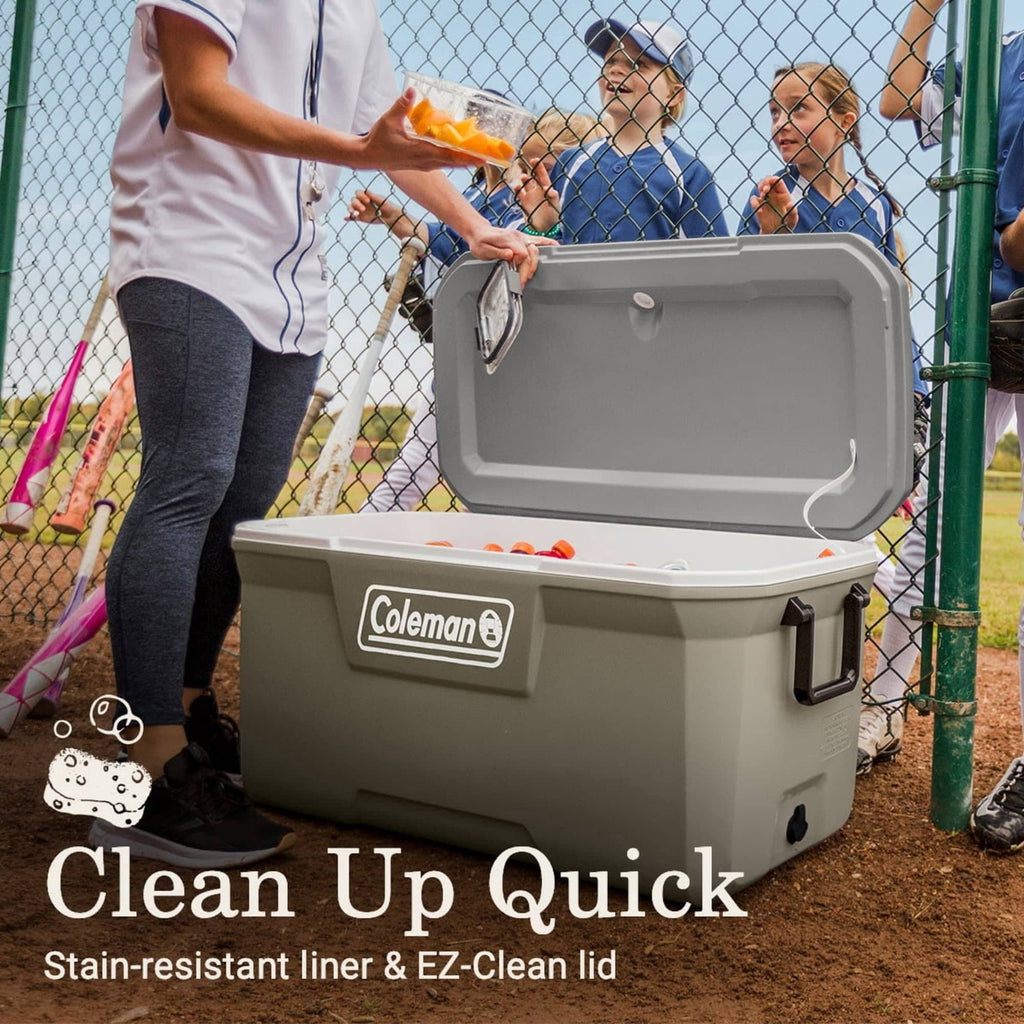 Coleman Classic 120 QT Hard-Sided Ice Chest Cooler, Silver Ash