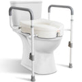 Raised Toilet Seat with Handles for Seniors, 5-inch Rise