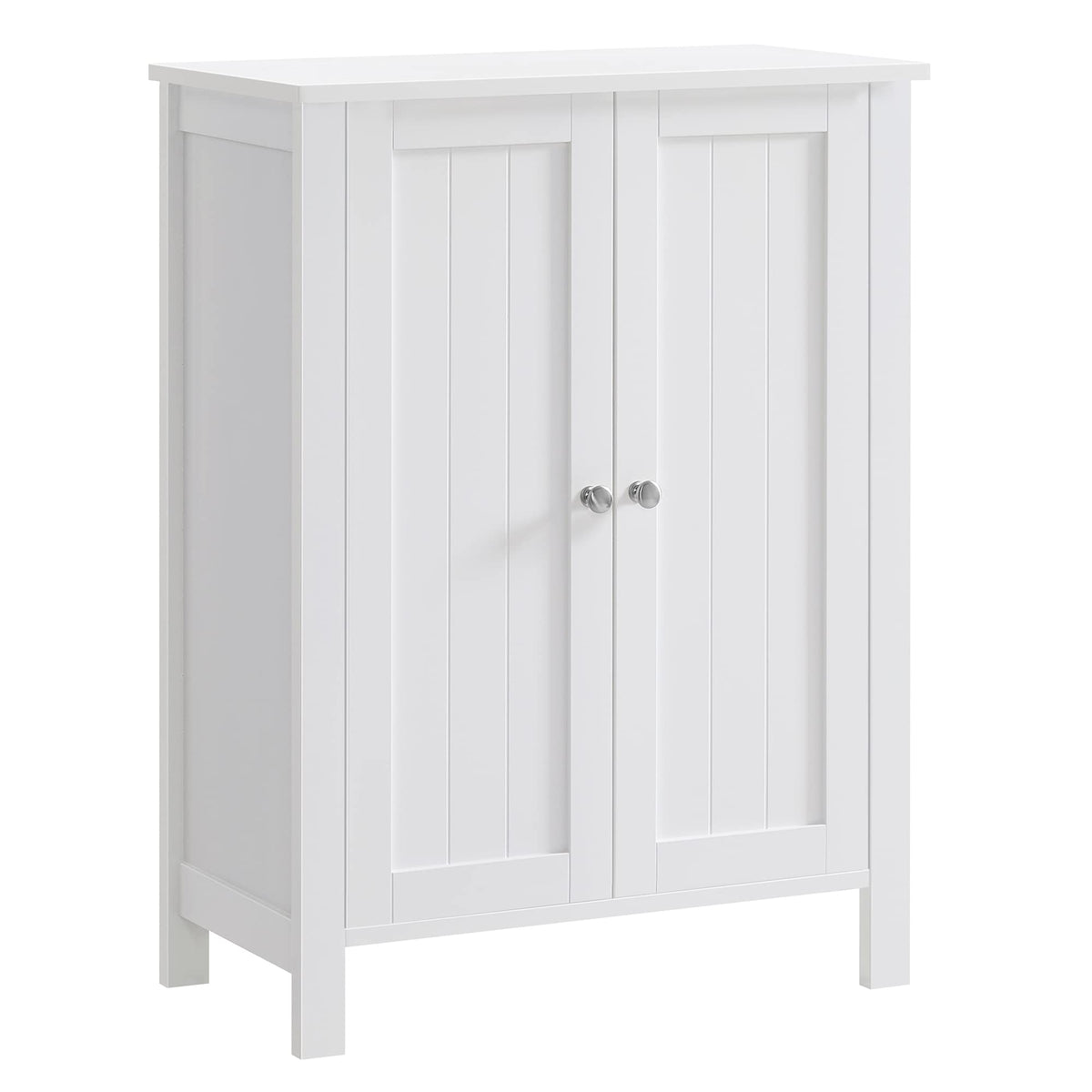 VASAGLE Bathroom Floor Storage Cabinet, 2 Doors , Cloud White