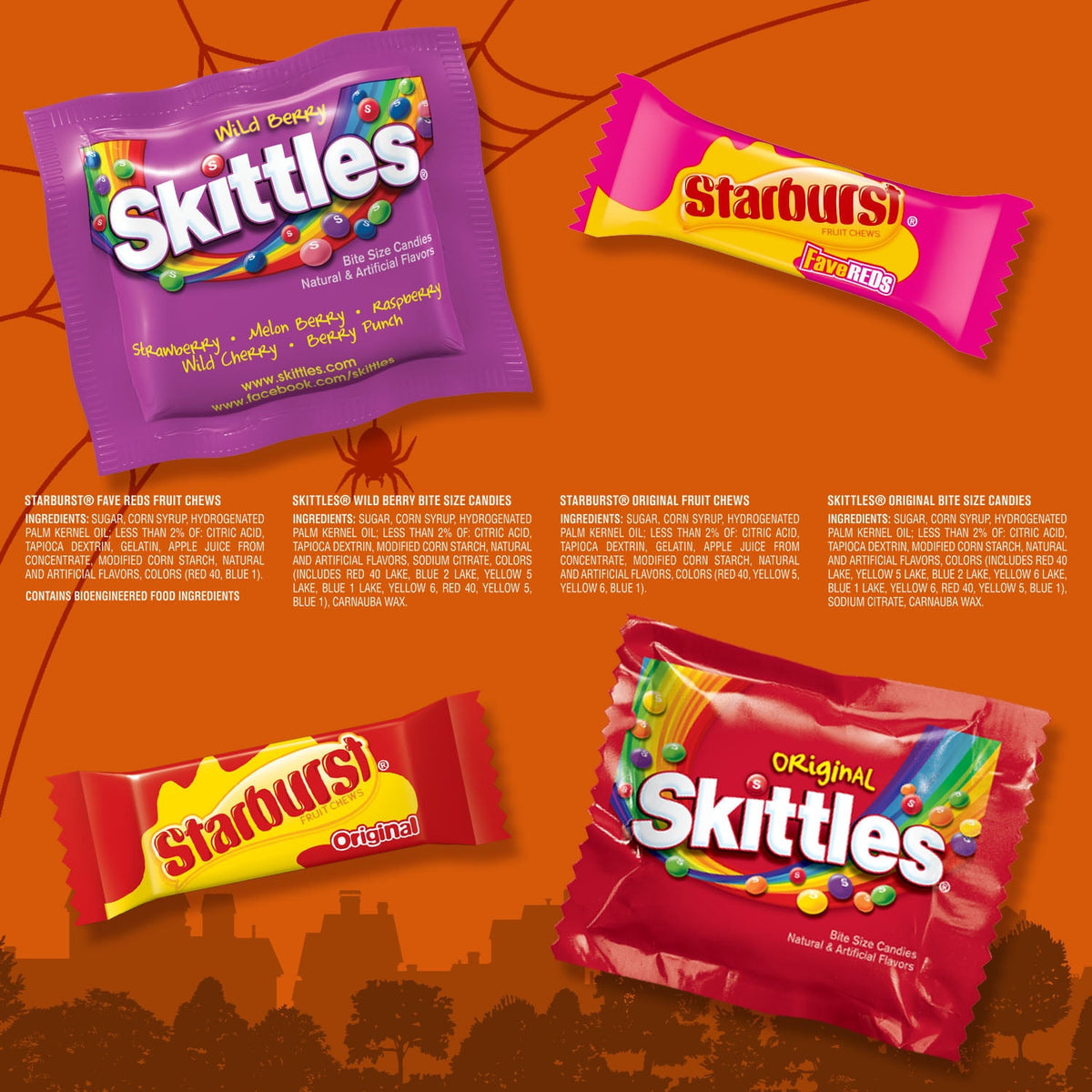 Skittles & Starburst Fun Size Chewy Halloween Candy Variety Pack