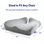 C CUSHION LAB Patented Pressure Relief Seat Cushion for Long Sitting Hours on Office/Home Chair, Car, Wheelchair - Extra-Dense Memory Foam for Hip
