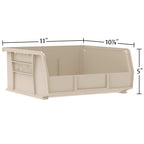 Akro-Mils 30235 AkroBins Plastic Storage Bins, 11"x11"x5", Clear, 6-Pack
