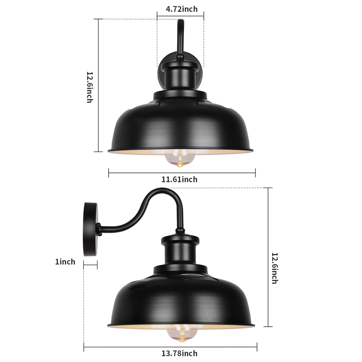 Solar Barn Light for Outside, Dusk to Dawn Outdoor Wall Lights Solar Powered, Farmhouse Exterior Wall Sconce, Industrial Outside Lighting Fixture