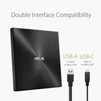 ASUS ZenDrive Black 13mm External 8X DVD/Burner Drive +/-RW with M-Disc Support, Compatible with Both Mac & Windows and Nero BackItUp for Android