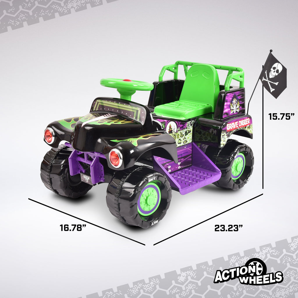 6V Grave Digger Ride on Car Monster Truck Monster Jam Graphics for Boys & Girls 18-36 Months
