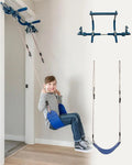 PIPG Indoor Doorway Gym Set, Blue Steel Frame, 6-Piece, 300 lbs Capacity - 021-PIPG-CBOX