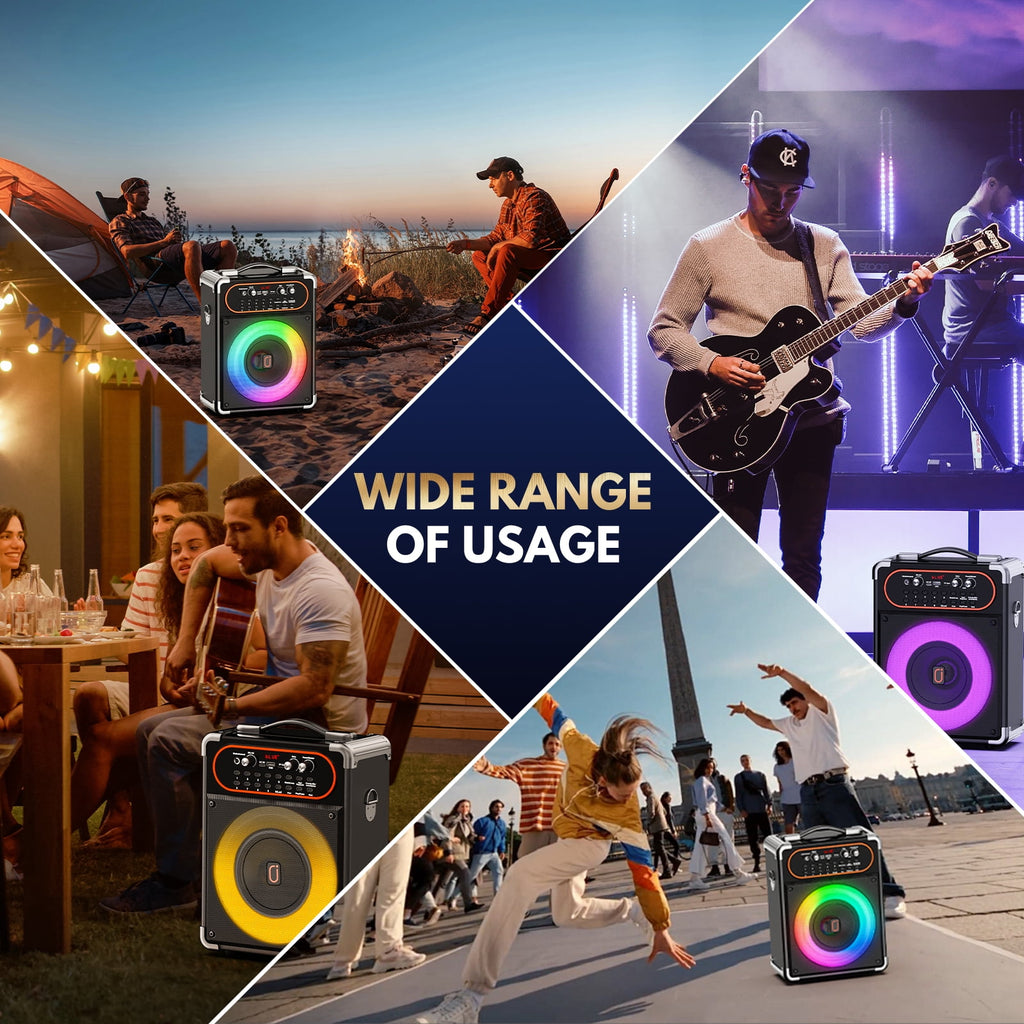 JYX Karaoke Machine for Adults, Home Karaoke Speaker System with 2 Microphones, Portable Bluetooth Speaker with DJ Lights, Reverb Adjustment, S68