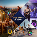 JYX Karaoke Machine for Adults, Home Karaoke Speaker System with 2 Microphones, Portable Bluetooth Speaker with DJ Lights, Reverb Adjustment, S68