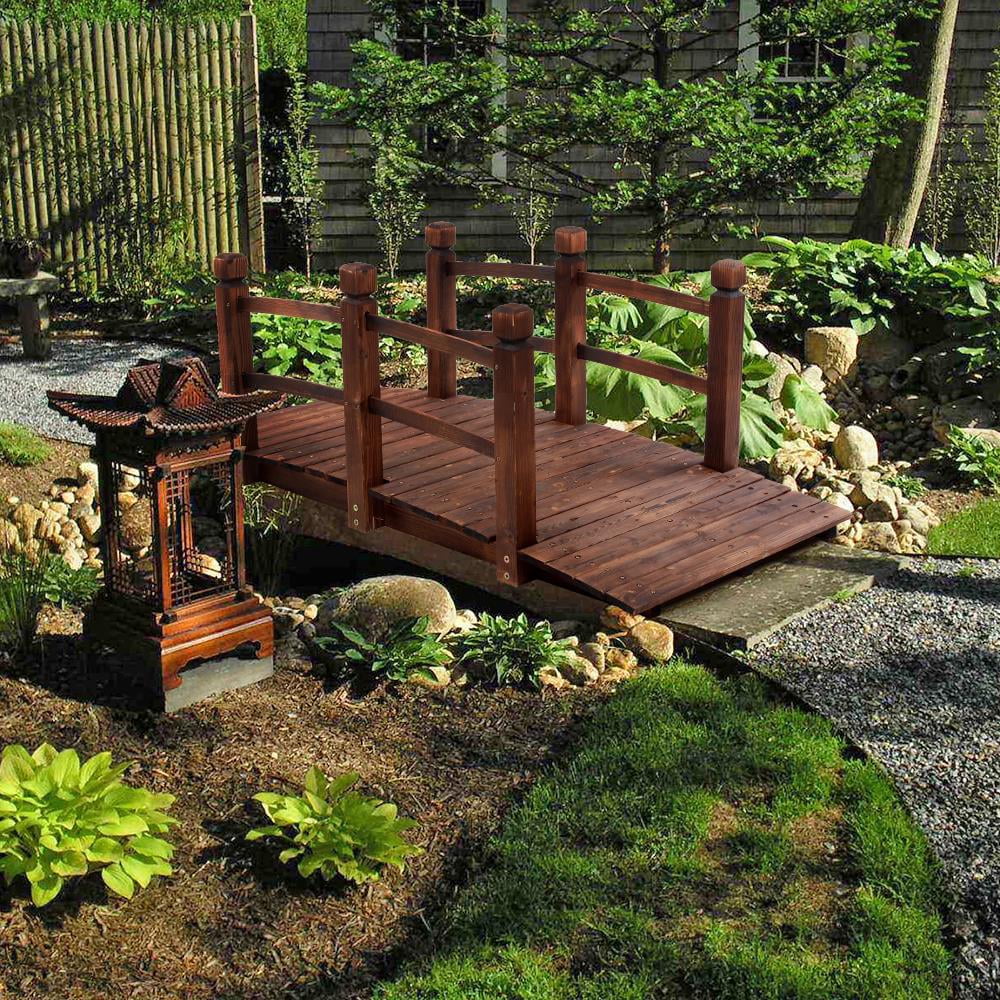 Ktaxon 5ft Arch Anticorrosive Landscape Bridge Carbonized Color