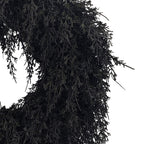 My Texas House Halloween Drapey Faux Cedar Wreath, Black, 24"