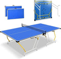 Foldable Table Tennis Table Set, 6 ft x 3 ft, Blue