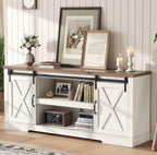 AMERLIFE Farmhouse TV Stand 66 in for TVs Up To 75 Inches