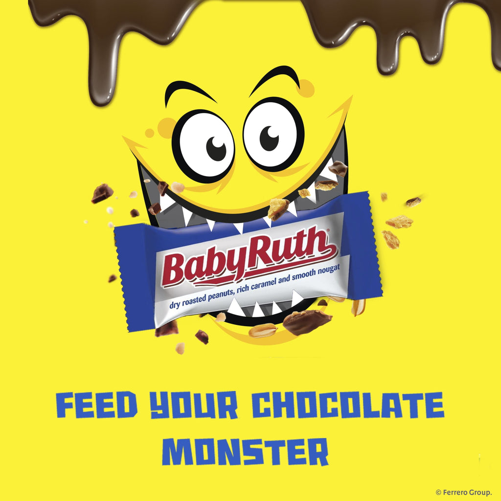 Baby Ruth Halloween Candy Bars Fun Size, Bulk Candy for Party Favors