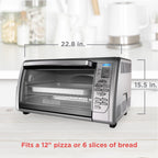 BLACK+DECKER Countertop Convection Toaster Oven, Stainless Steel, CTO6335S