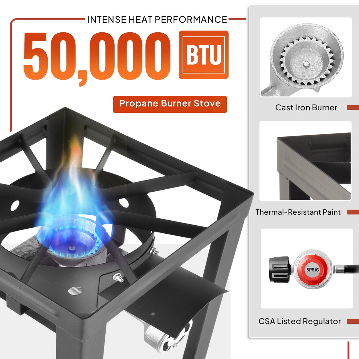 30QT & 10QT Outdoor Turkey Fryer | Seafood Boil Pot | Cover & Skimmer Included | 50,000BTU Propane Burner | Aluminum Deep Fryer Pot with Basket