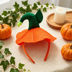 Halloween Pumpkin Headband, Halloween Costume Pumpkin Hat for Women Adult Cosplay Headdress