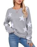 Crewneck Sweaters for Women Trendy Star Sweater Casual Pullover Sweaters Fall Lightweight Womens Sweaters Shermie
