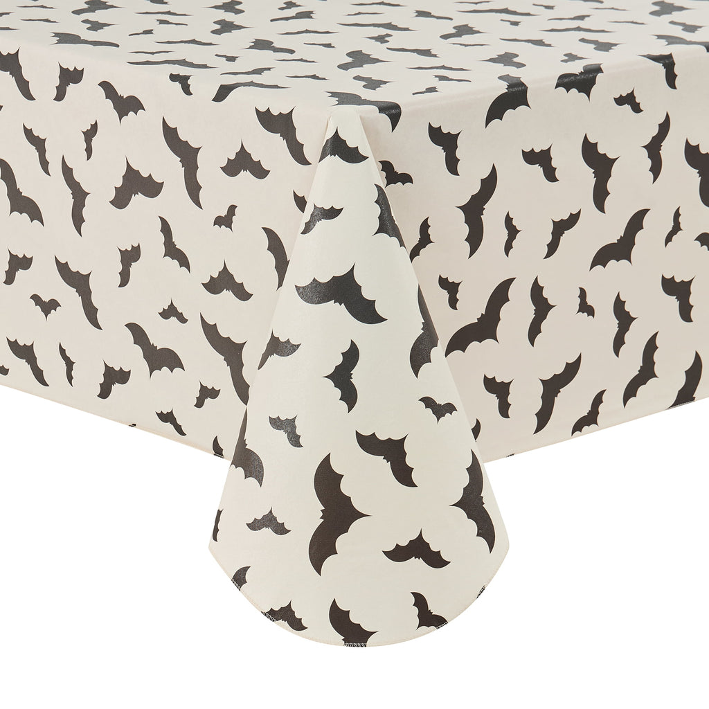 Way To Celebrate Halloween PEVA Tablecloth Indoor & Outdoor Table 60" x 84" - Bat Toss