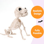Joyfy 9.8 Inch Halloween Skeleton Dog Skeleton Halloween Decor, Pose-N-Stay Plastic Skeleton Bones with Posable Joints for Hallowmas Decoration Outdoor Haunted House Party