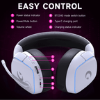 AYEDLOE Wireless Gaming Headset 2.4GHz for PS5/PS4/PC/Switch-Bluetooth 5.3 Headphones with Noise-Canceling Mic, 7.1 Surround Sound, 70H Battery Life