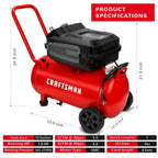 CRAFTSMAN Hard Air Compressor, 10 Gallon, 1.8 HP, 175 PSI, 4.0 CFM @ 90 PSI - CMXECXA0201041