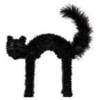 Tinsel Scaredy Cat Decoration, Black, 15", Halloween by Way To Celebrate