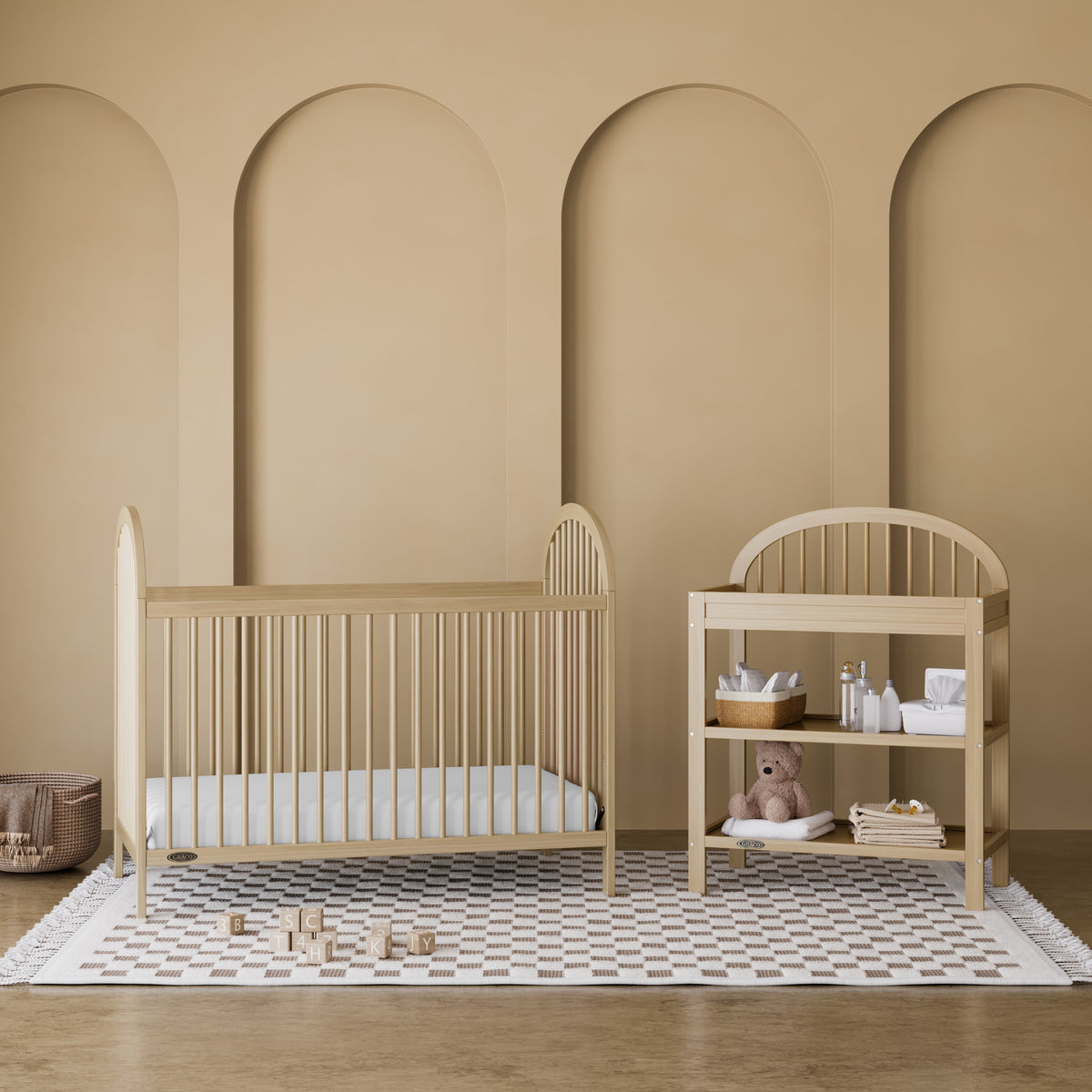 Graco Olivia 3-in-1 Convertible Baby Crib, Driftwood