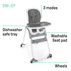 Ingenuity SmartClean Trio Elite 3-in-1 Convertible High Chair, Toddler Chair, And Booster Seat - Slate