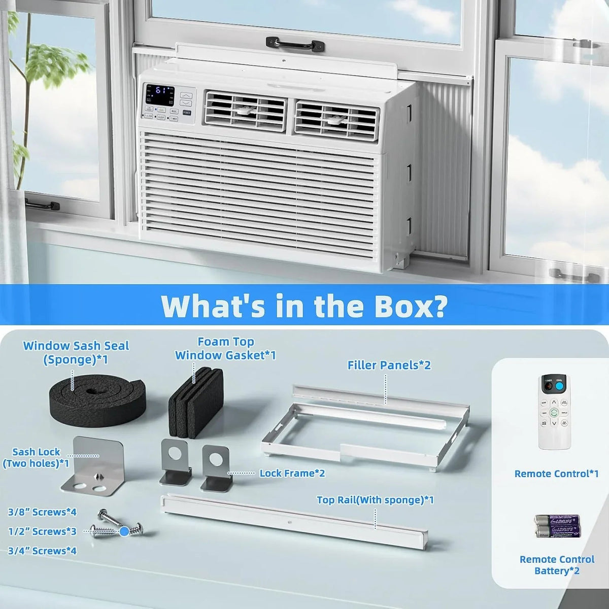 Antarctic Star U-Shaped Window Air Conditioner, 12,000 BTU, 115 Volts