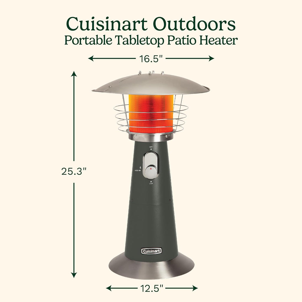 Cuisinart Portable Tabletop Patio Heater 11 000 BTU 30 sq. Foot Heat Range