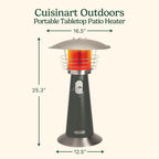 Cuisinart Portable Tabletop Patio Heater 11 000 BTU 30 sq. Foot Heat Range