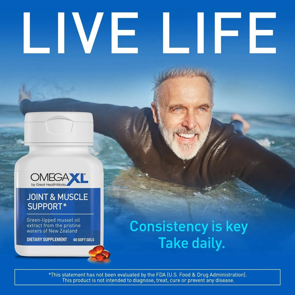 OmegaXL Green-Lipped Mussel Oil Supplement - 60 Softgels