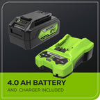 Greenworks 24V 13 Inch Brushless Cordless Lawn Mower With 4.0Ah Battery And Charger