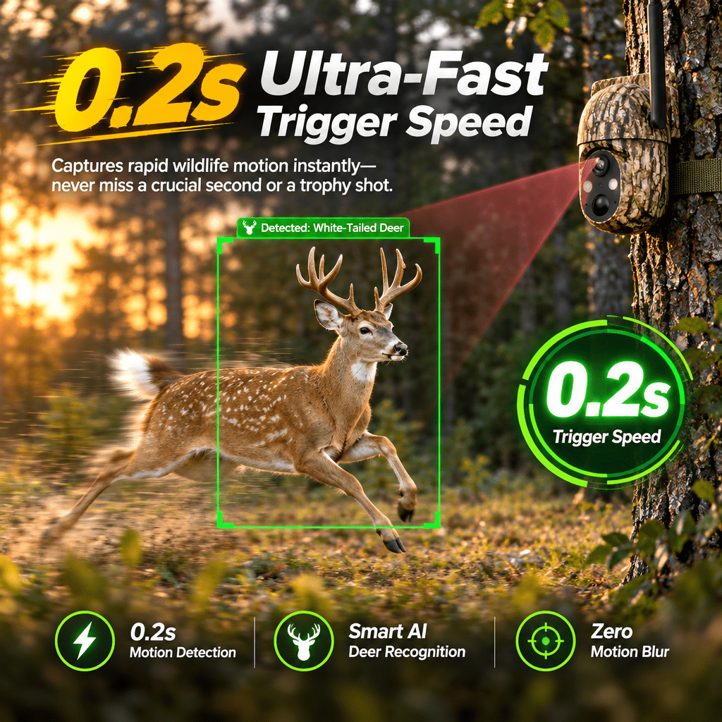 Conico 4G LTE Solar Trail Camera, 360° PTZ Game Camera for Hunting & Outdoor Security, No WiFi, 2K Night Vision