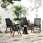 Patio Folding Stackable Outdoor Sling Chairs, 4 Count, Black - 22.87in L x 25.15in W x 37in H