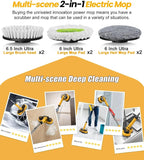 qimedo 2-in-1 Cordless Electric Mop And Power Scrubber, 6000mAh, 800RPM - M1 YD-QJS1804SS-PRO1