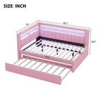 Upholstered Platform Bed Frame With USB Ports, LED Lighting And 2 Storage Drawers - Full/Twin
