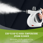Phueut Pressurized Handheld Multi-Surface Natural Steam Cleaner with 12 pcs Accessories, Multi-Purpose Steamer for Home Use, Steamer for Cleaning