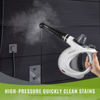 Phueut Pressurized Handheld Multi-Surface Natural Steam Cleaner with 12 pcs Accessories, Multi-Purpose Steamer for Home Use, Steamer for Cleaning