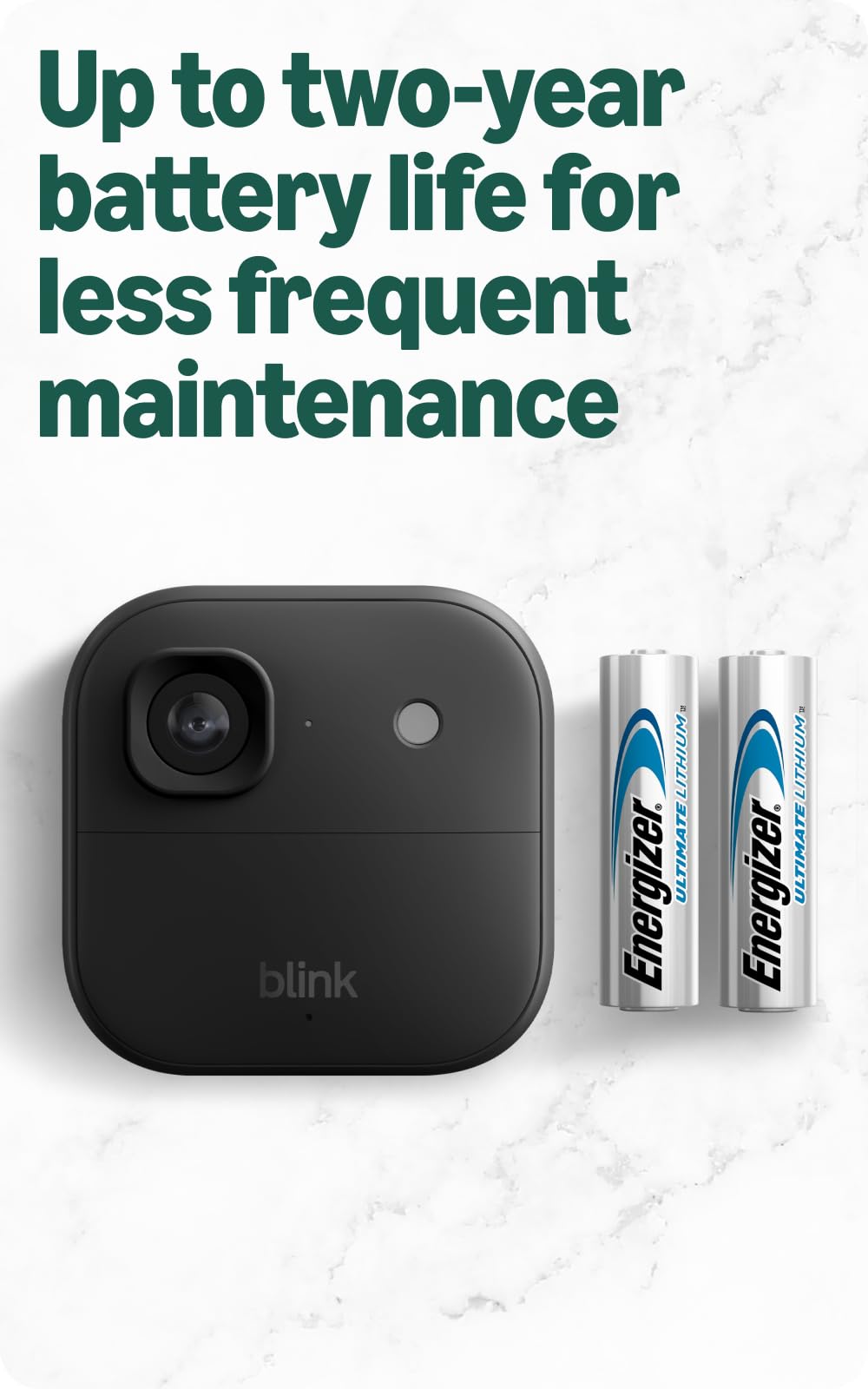 Blink Outdoor 2K+ (newest model) — Wireless smart security camera, 2K video resolution, enhanced audio, two-year battery. Required Sync Module not