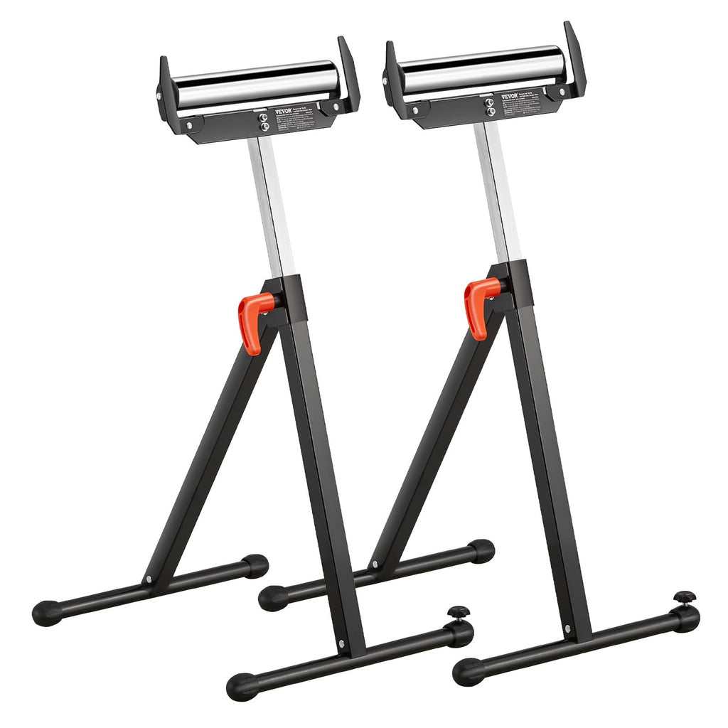 VEVOR 2-Pack Roller Stands 250 lbs Load 27-43 in Adjustable Height Black