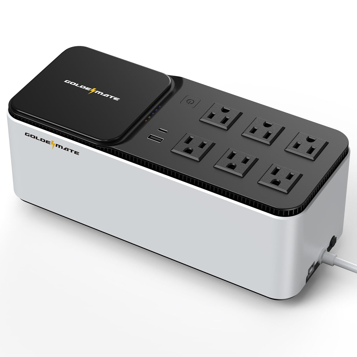 GOLDENMATE 600VA/360W Lithium UPS Battery Backup and Surge Protector