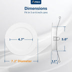 Amico Recessed Lighting 5/6 Inch, 24 Pack 5CCT Flat LED Can Lights, White
