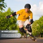 JBM Adult & Kid Skating Protective Gear Set for Beginner to Advanced, Skateboard Helmet Knee and Elbow Pads with Wrist Guards for Inline Roller