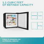 EUHOMY Compact Upright Freezer, 3.0 Cubic Feet, Silver Stainless Steel Door - MF-30-Y