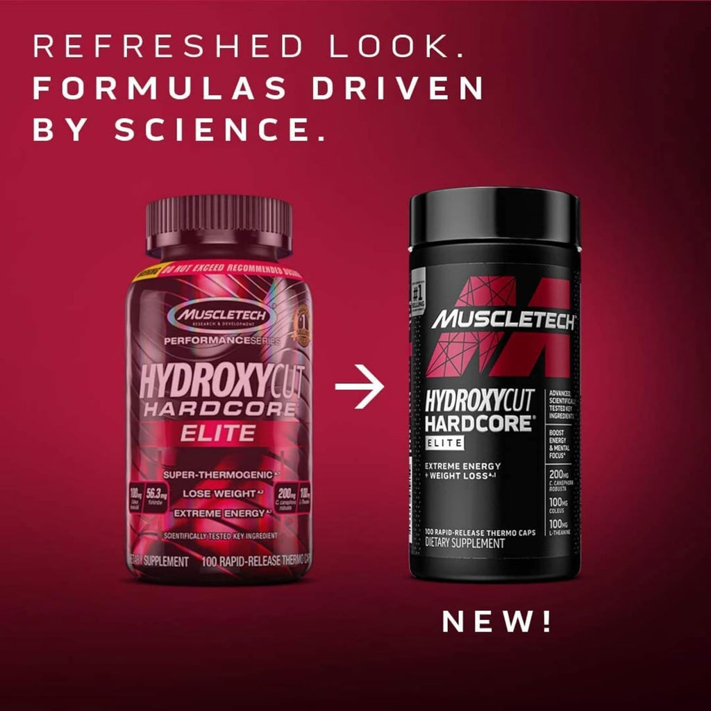 Hydroxycut Hardcore Elite, Rapid Release Capsules, 100 Count, 2 Pack
