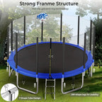 Trampoline With Enclosure Net And Adjustable Basketball Hoop - 8ft, 10ft, 12ft, 14ft, 15ft, 16ft