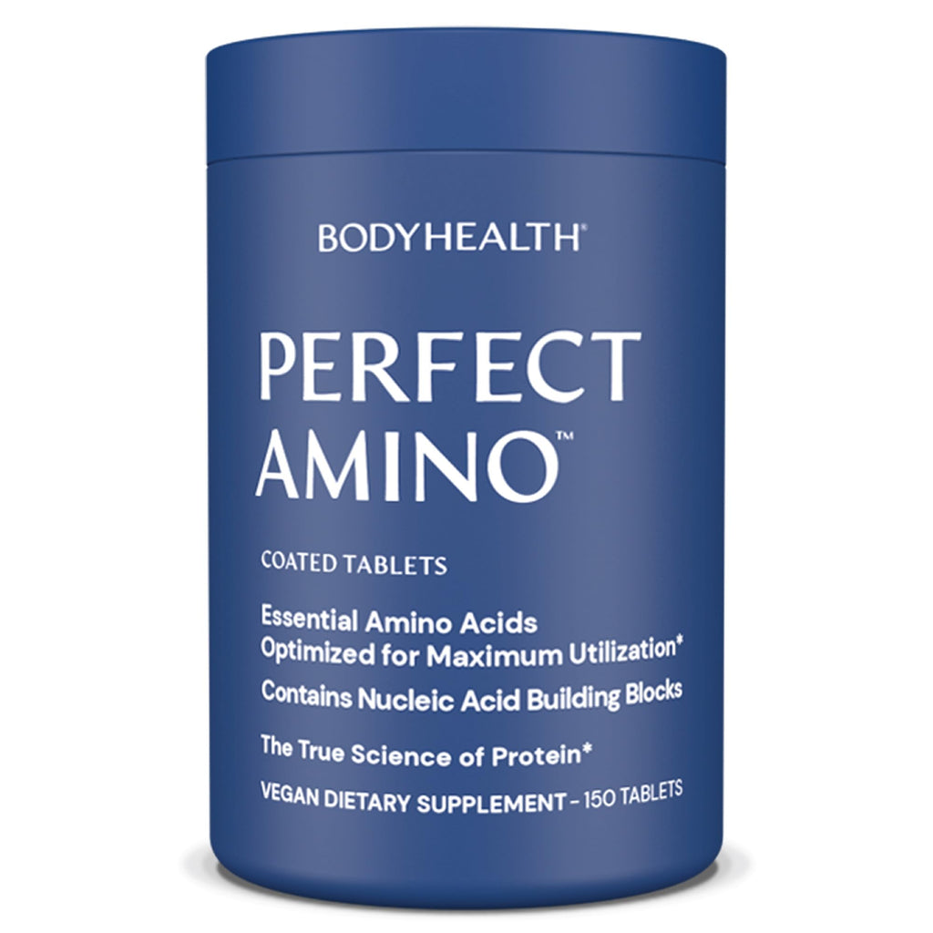 BodyHealth PerfectAmino (150 ct) Easy to Swallow Tablets, Essential Amino Acids Supplement with BCAAs, Vegan Protein for Pre/Post Workout & Muscle