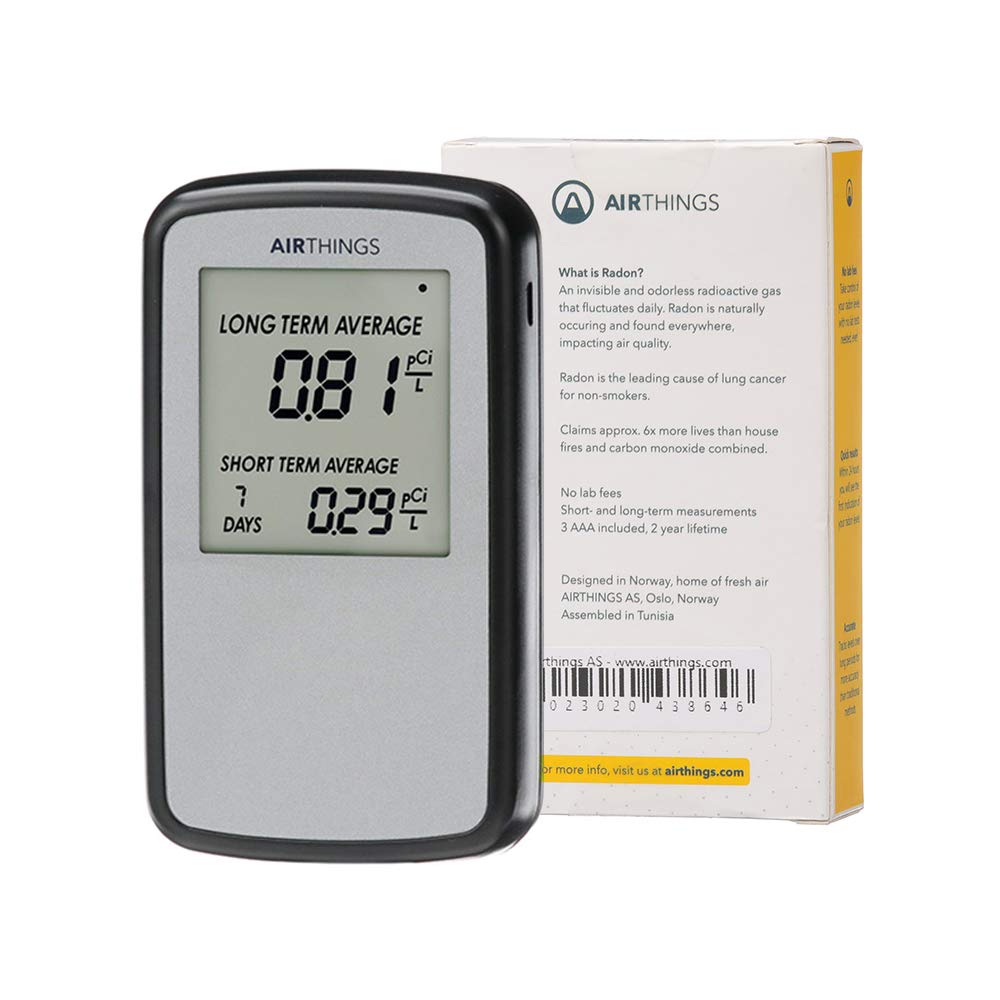 Airthings Corentium Home Radon Detector 223 Portable, Lightweight, Eas ...